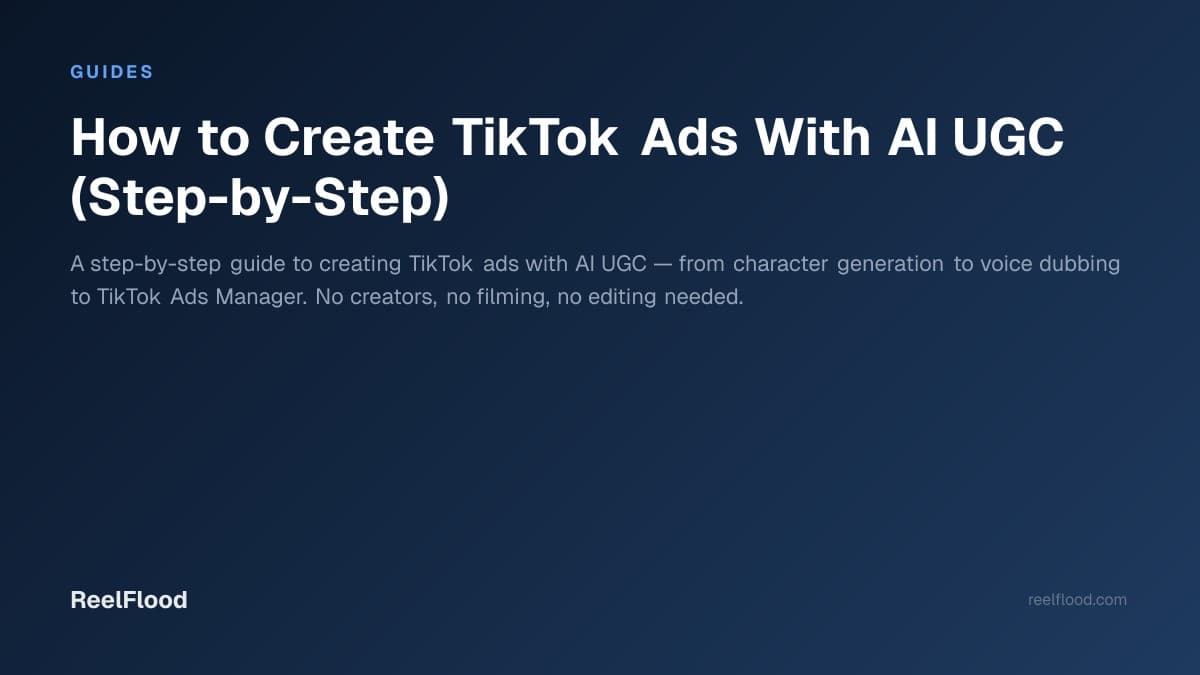 AI-generated UGC character in a TikTok ad preview on a phone screen