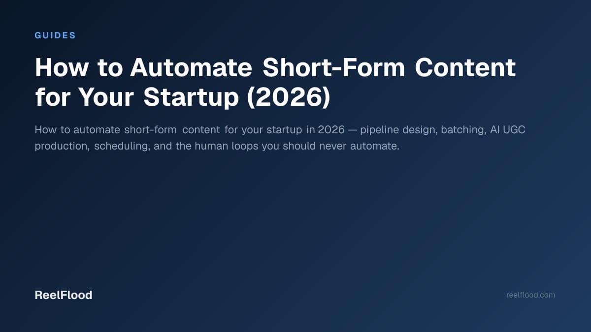 Startup content automation pipeline from script to scheduled short-form videos