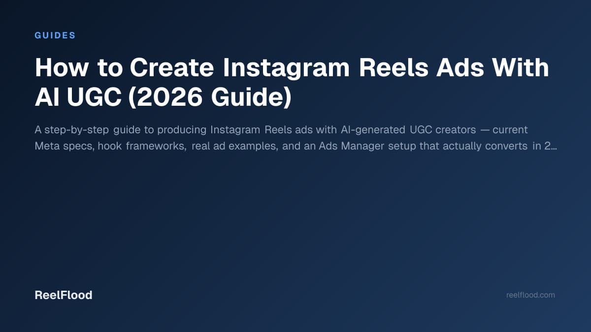 AI-generated UGC character in an Instagram Reels ad preview on a phone screen