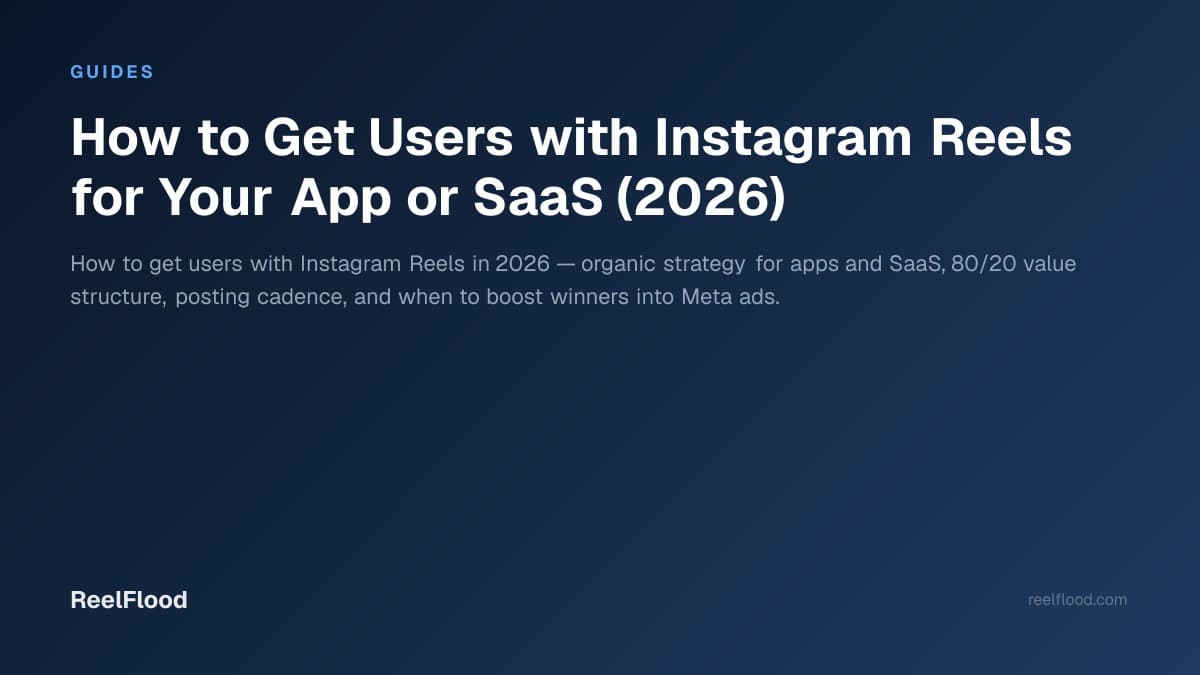 Instagram Reels feed on a phone showing an app product demo