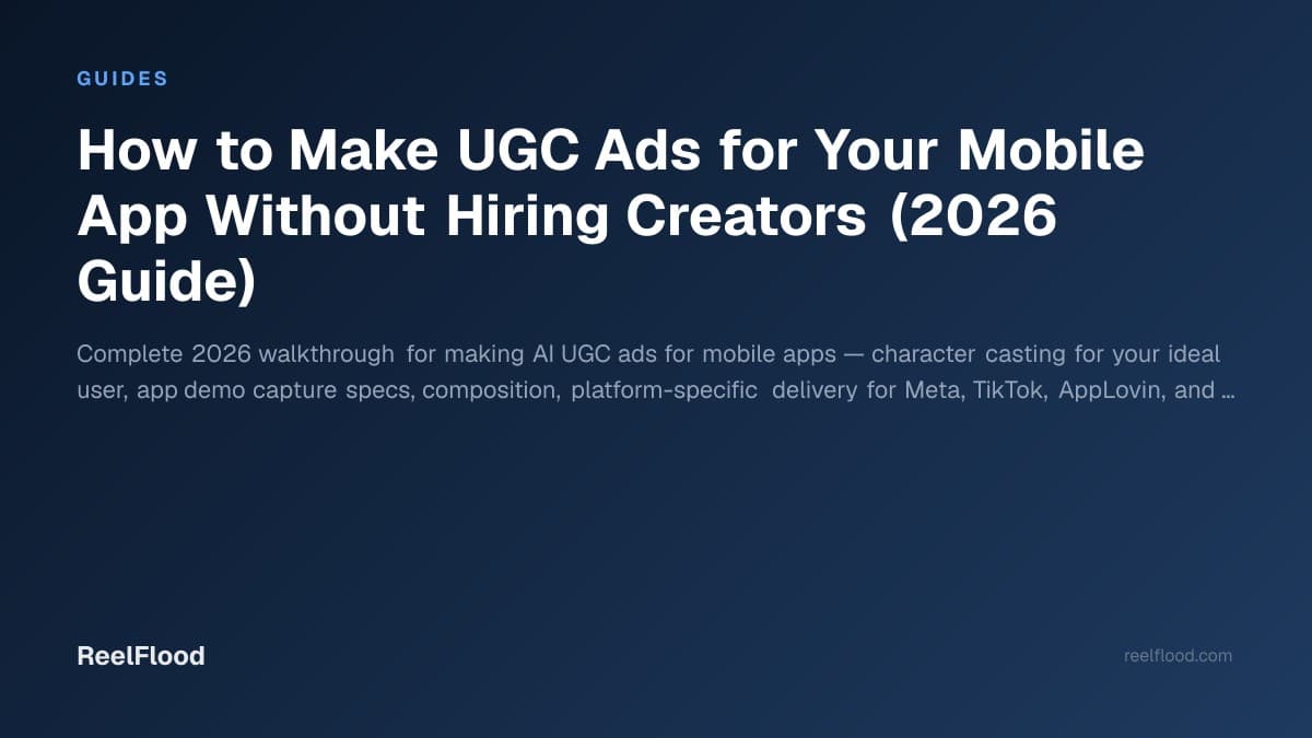 A mobile app UGC ad being composed on a laptop with a phone showing the app demo