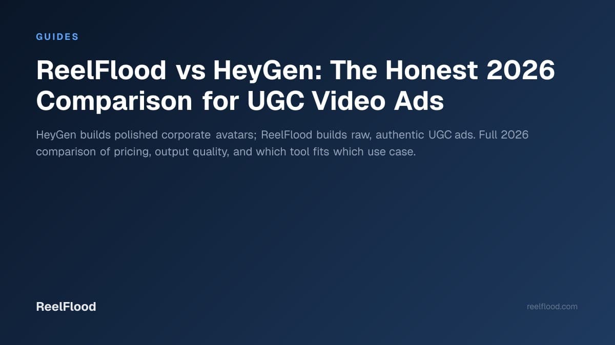 Side-by-side comparison of ReelFlood and HeyGen AI video platforms